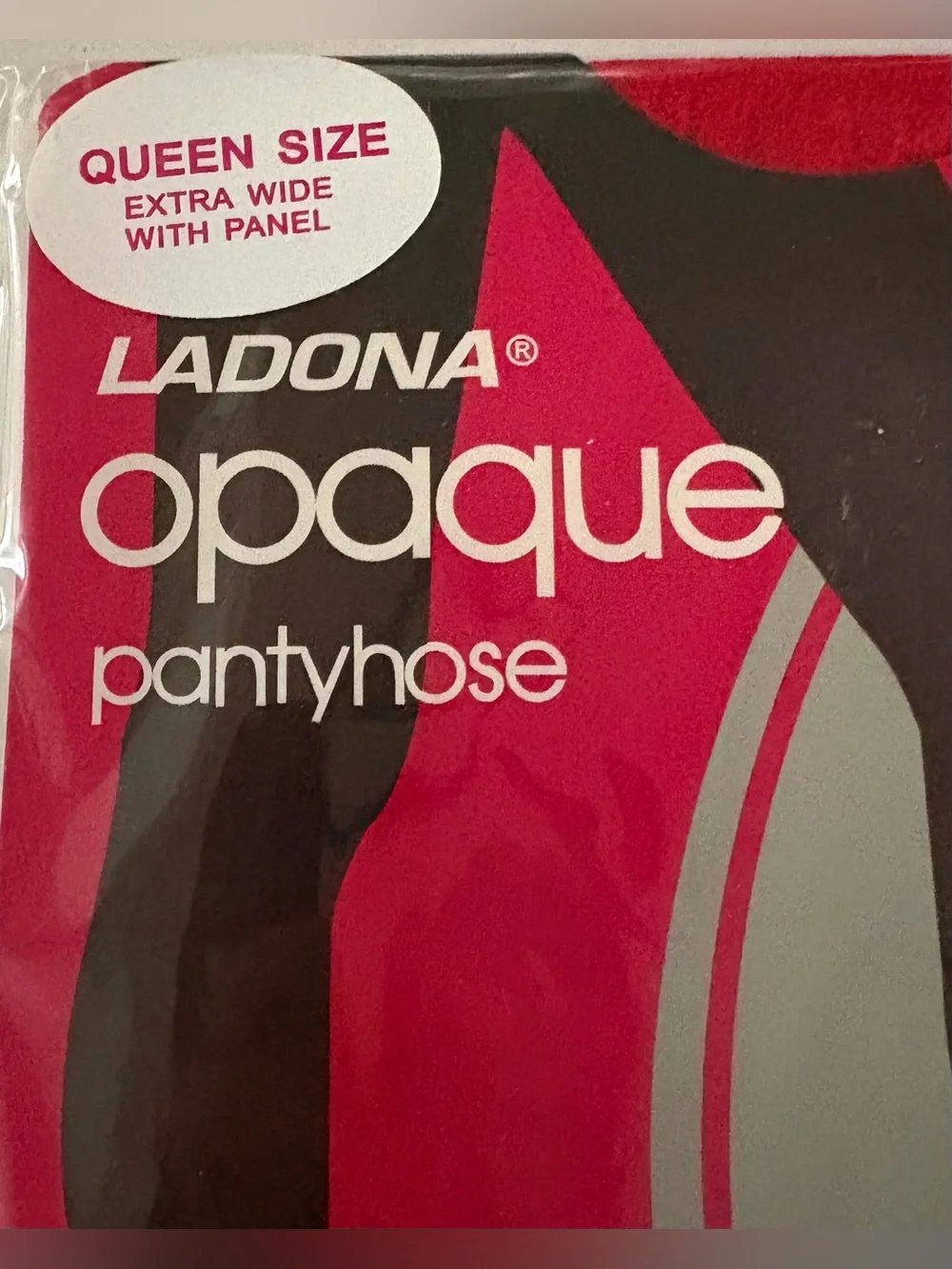 Ladona Opaque Pantyhose Queen Size Extra Wide with Panel Red New